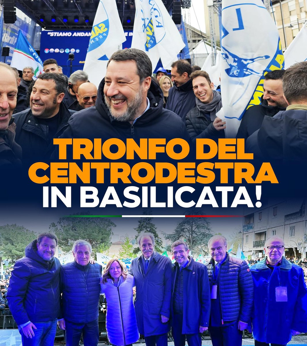 👏🏻 Un grande risultato, una grande vittoria per il centrodestra in Basilicata, si riconferma governatore @VitoBardi al quale vanno i miei complimenti e auguri di buon lavoro.