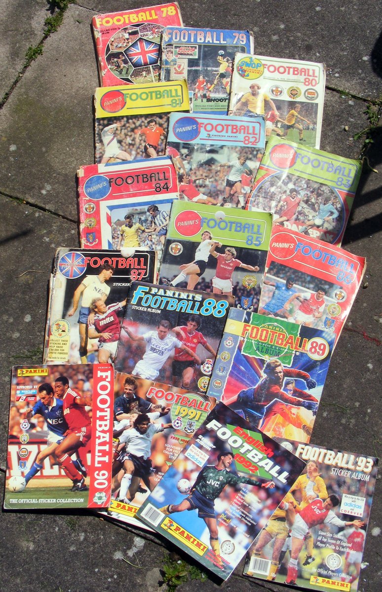 The complete original run of Panini albums. Imagine finding them at a car boot sale. We didn't, but just imagine it. #gotnotgot #panini #mufc #thfc #lfc #mcfc #efc #avfc #afc #cpfc