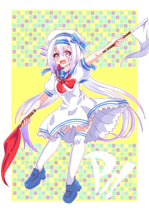 「1girl holding flag」 illustration images(Latest)