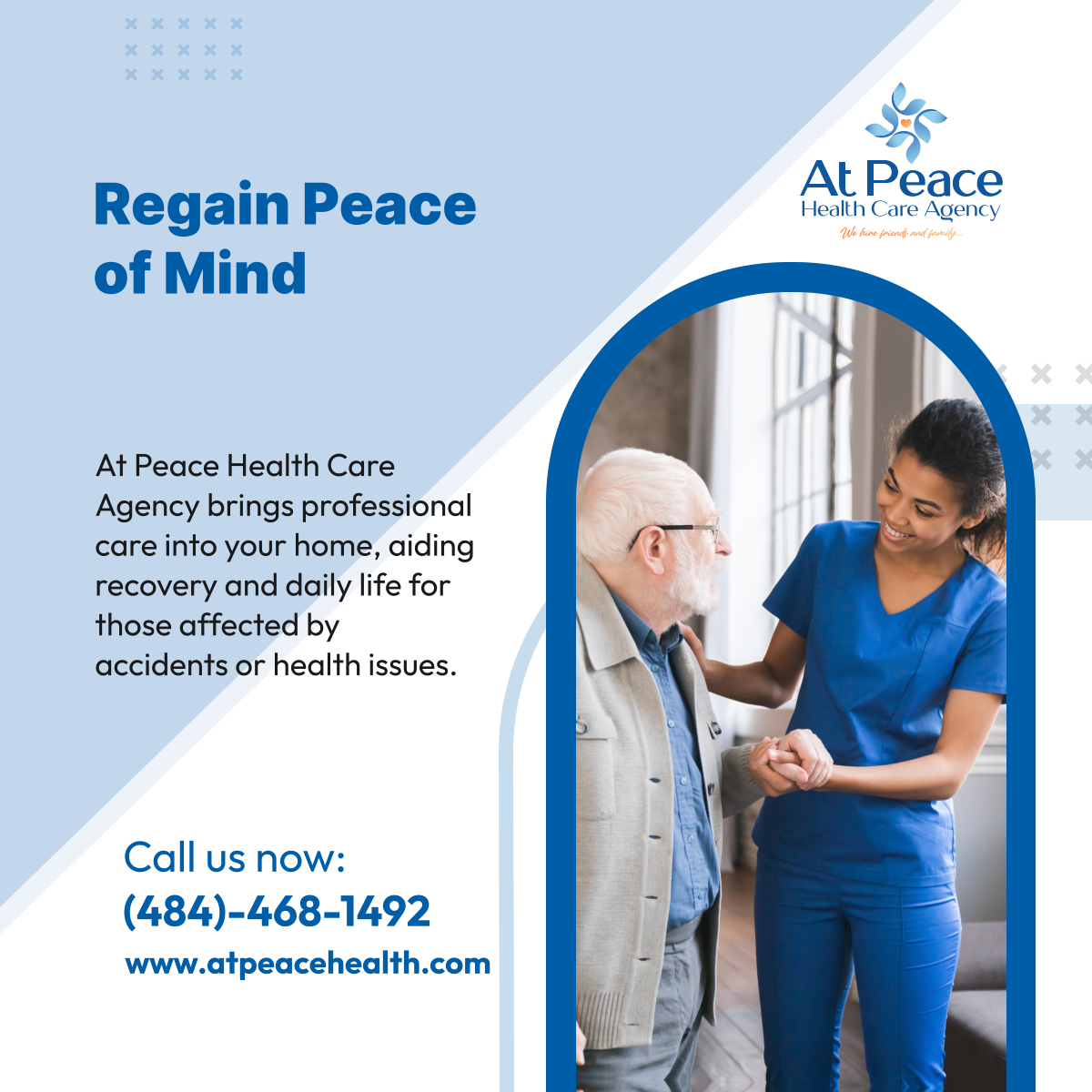 Experience tranquility and recovery with our trained aides and RNs, offering comprehensive care to help your loved ones thrive. Reach out to us now! 

#PhiladelphiaPA #HomeHealthCare #RecoveryAtHome