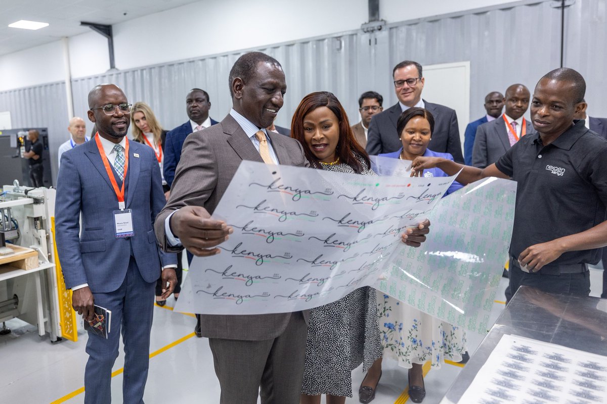 President William Ruto @WilliamsRuto attends the Official opening of Nextgen Packaging Kenya EPZ Limited and tour of Hela Intimates EPZ Limited 23-04-2024. @citizentvkenya @geraldbitok @KBCChannel1 @OleItumbi @StateHouseKenya