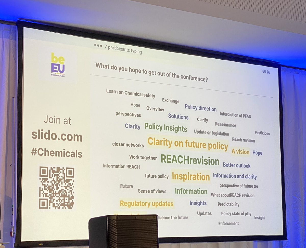 Very clear what people expect of “Tommorow’s chemicals policy” #REACHrevision #EU2024BE @EU2024BE