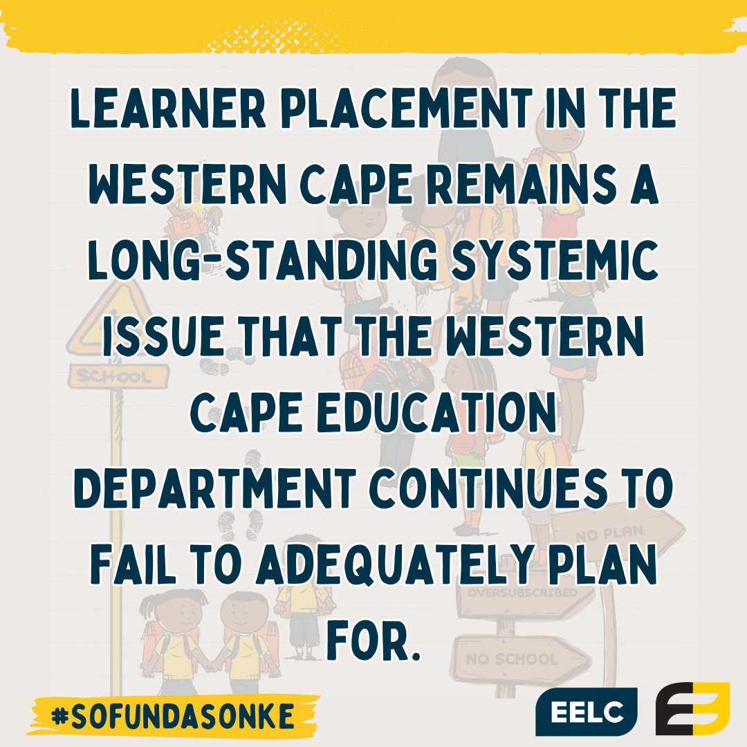 Learner placement in the Western Cape remains a long-standing systemic issue that the @WCEDnews continuously fails to adequately plan for. The 2024 academic year has continued along this trend, particularly in the Metro East Education District. #SofundaSonke