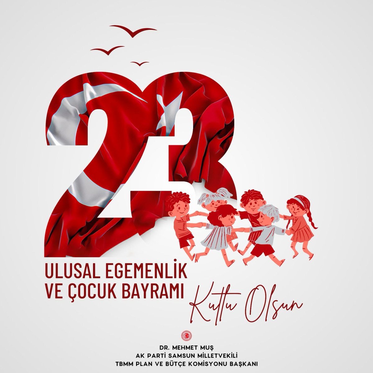 TBMM'nin açılışının 104. yılı ile 23 Nisan Ulusal Egemenlik ve Çocuk Bayramı kutlu olsun. Cumhuriyetimizin kurucusu, TBMM'nin ilk başkanı Gazi Mustafa Kemal Atatürk ile tüm şehit ve gazilerimizi rahmetle, minnetle yad ediyorum.