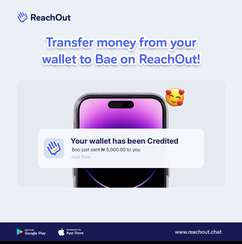 Did you know  that you can Transfer money within the ReachOut app using the wallet feature ? 

#Funfact : Data you buy on ReachOut Don't Expire!

Playstore: bit.ly/44Ti9nI

#ReachOutApp #DownloadNow #Freedata  #NoDataNoWorries #CrystalClearCalls