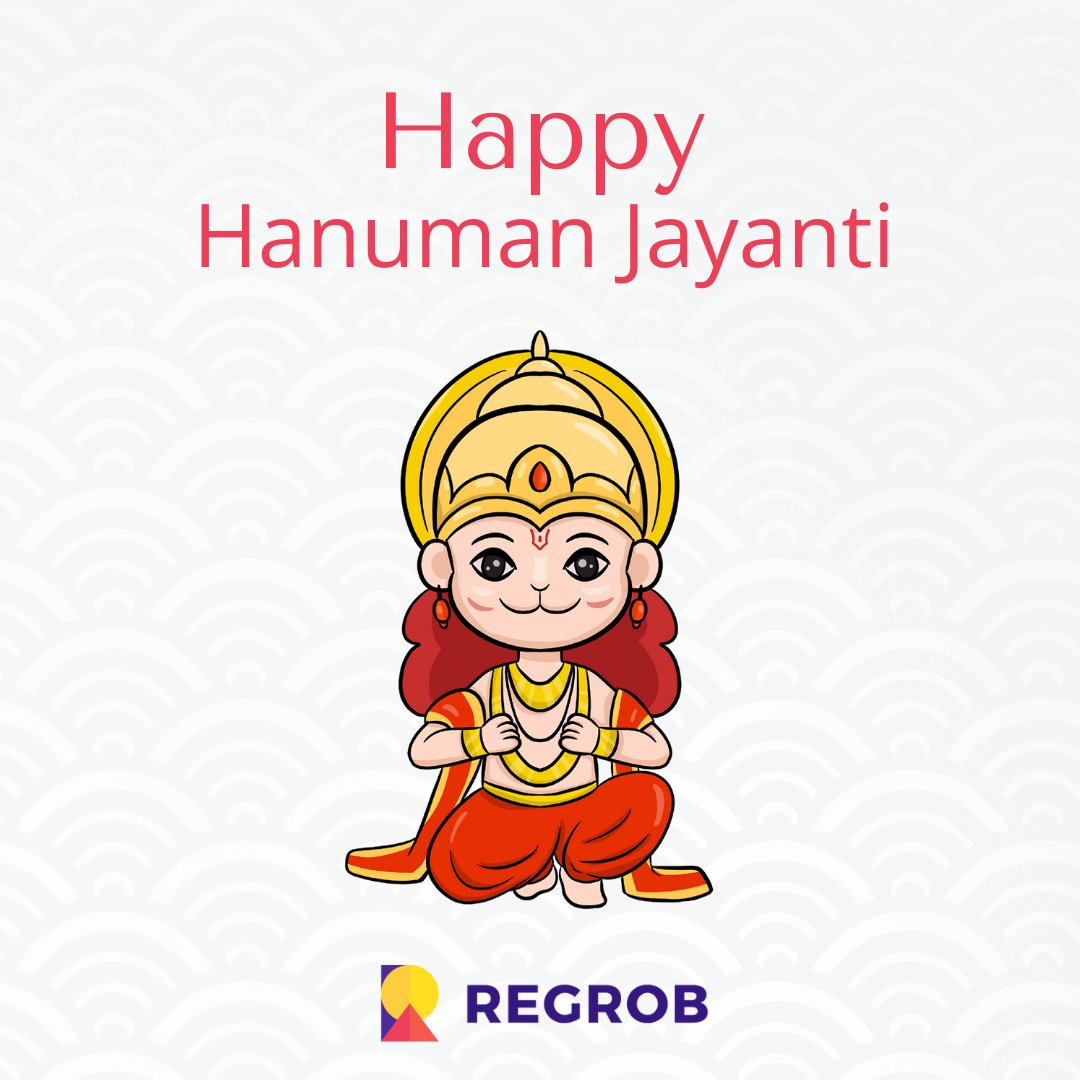 Celebrating the divine grace of Lord Hanuman on this blessed Hanuman Jayanti! May his strength and devotion inspire us all. Wishing everyone peace and prosperity. 🌟🙏 #hanumanjayanti2024 #RegrobWishes #BlessedHanumanJayanti