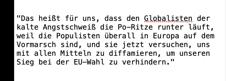 Es gibt immer noch eine Steigerung: Während die Bundeszentrale den Spionageverdacht gegen den #Krah-Mitarbeiter als 'sehr beunruhigend' bezeichnet, die Reaktion des #AfD-Listenzweiten für #Europawahl, Petr Bystron, der @zeitonline zu Folgen für Spitzenkandidatur und Partei sagt: