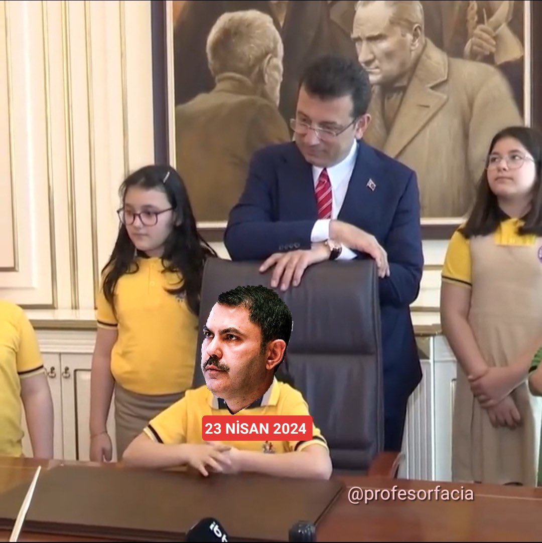 23 Nisan’da, koltuğunu birkaç dakikalığına da olsa, koltuk özlemi çeken çocuklarla paylaşıp, sevindiren @ekrem_imamoglu başkan🤗
@Profesorfacia 
#23Nisan2024