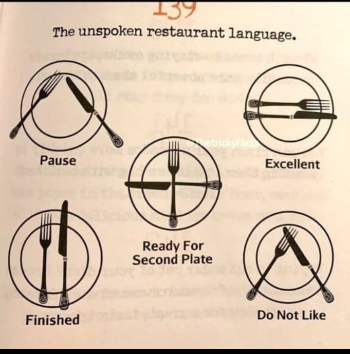 The unspoken restaurant language.