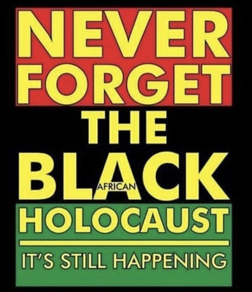 It is important that we never forget the African holocaust. The world remind us about the Jewish holocaust, but we should never never never forget about the black holocaust.