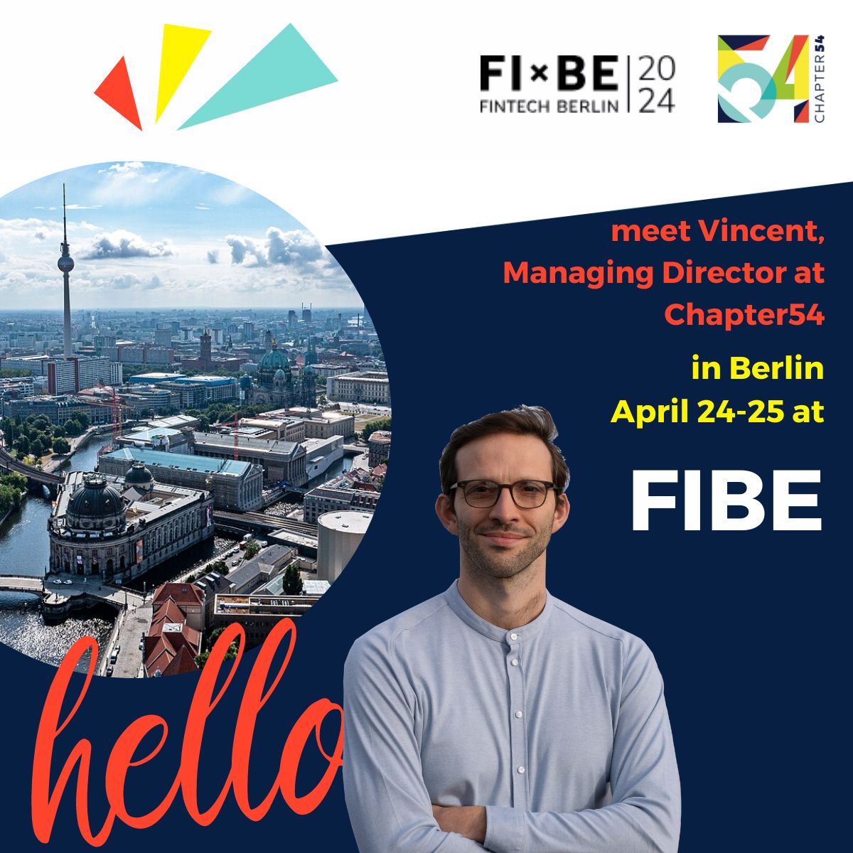Chapter54 (@_chapter54) on Twitter photo Reminder: <a href="/VincentPrevi/">Vincent Previ</a> will be attending the new Fintech Festival in Berlin this week: <a href="/FIBE_Berlin/">FIBE_Berlin</a>. 🔥
Fintech continues to be the leading tech investment in Africa, and we look forward to hearing more from #Fintech players in Berlin and beyond.
DM Vincent to meet him! Reminder: <a href="/VincentPrevi/">Vincent Previ</a> will be attending the new Fintech Festival in Berlin this week: <a href="/FIBE_Berlin/">FIBE_Berlin</a>. 🔥
Fintech continues to be the leading tech investment in Africa, and we look forward to hearing more from #Fintech players in Berlin and beyond.
DM Vincent to meet him!