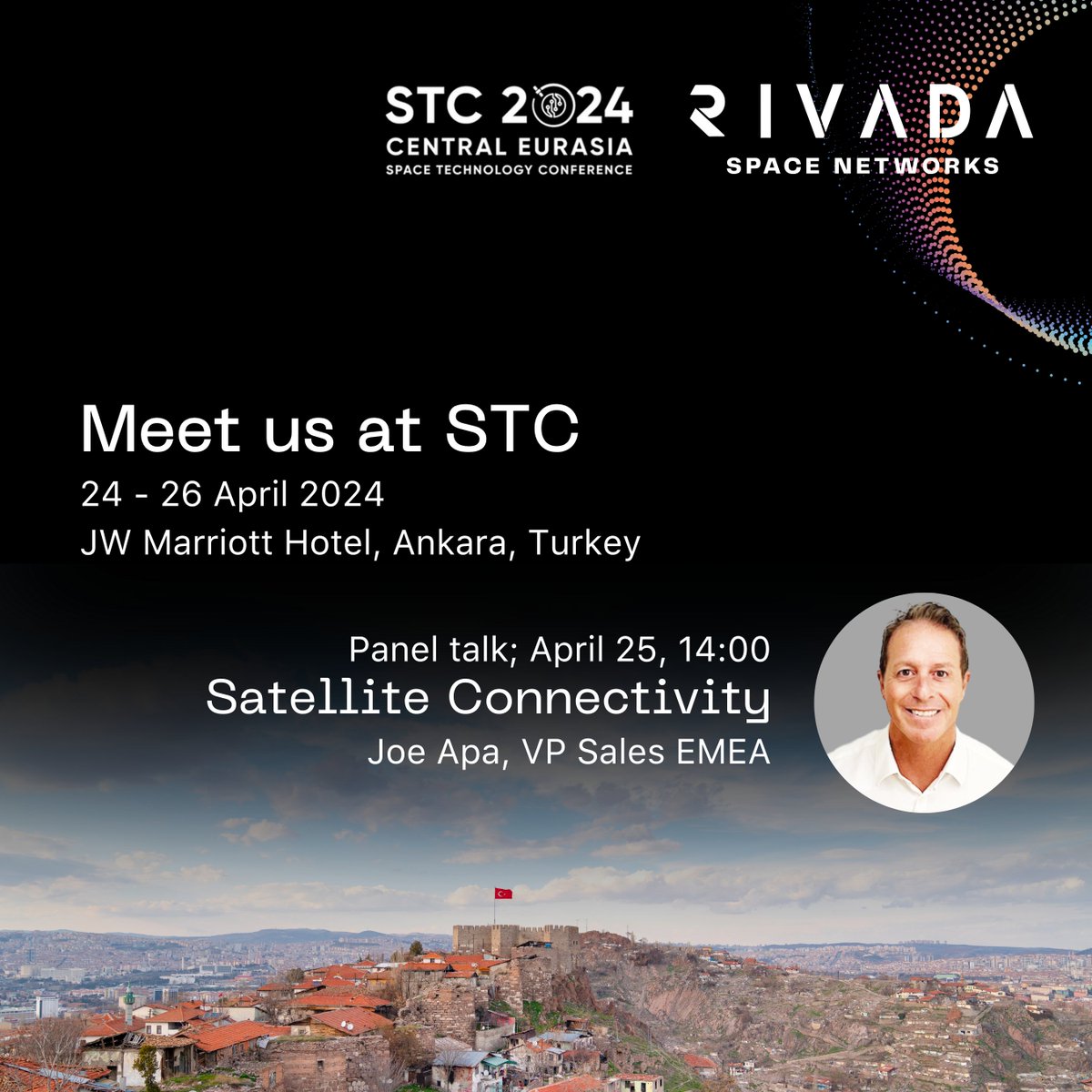 We're excited to be at STC in Ankara this week! Stop by and listen to the insights Joe Apa, our VP Sales EMEA, will give you at the panel talk about 'Satellite Connectivity'.

#STC #OuterNET #secureconnectivity