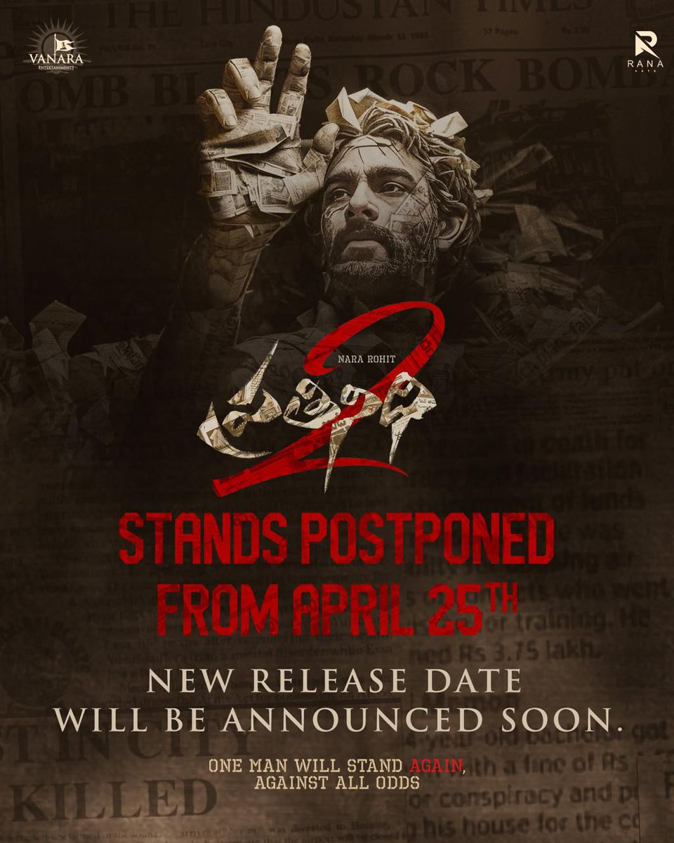 #Prathinidhi2 Postponed from April 25

New release date will be Announced Soon