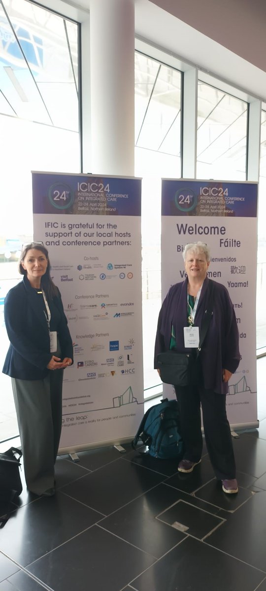 Michelle Kearns and Brigid Quirke representing NSIO Traveller Health at the International Conference for Integrated Care in Belfast on Monday. #ICIC24 @IFICInfo