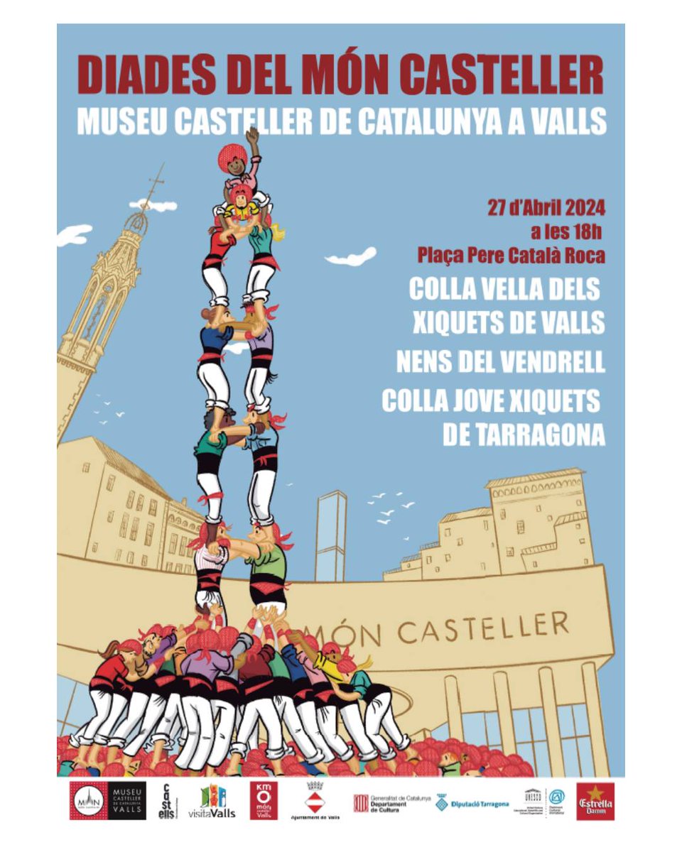 👋 Us agraden els castells? Demà tindreu ocasió de veure’n a la nova Diada del @Museu_Casteller a #Valls. 

✔️ Hi actuaran els @nensdelvendrell, la @JoveDeTarragona i la @collavella.

Més info 👉 tuit.cat/7Ylbx 

#CostaDaurada @VisitaValls