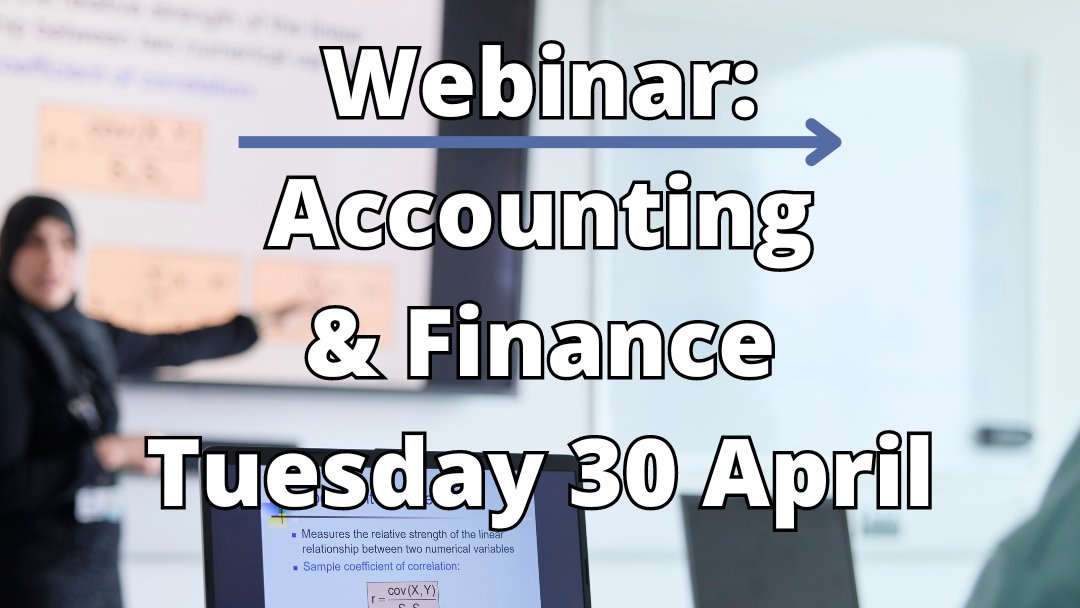 ACCOUNTING & FINANCE 💷🪙💳 Next week our webinars are focused on Accounting and Finance. At 10:00am (UK time) we will be exploring the MSc, including the top-up. And this will be followed by a session on the BSc at 11:00am. Register now 👉 tinyurl.com/yc35fatb