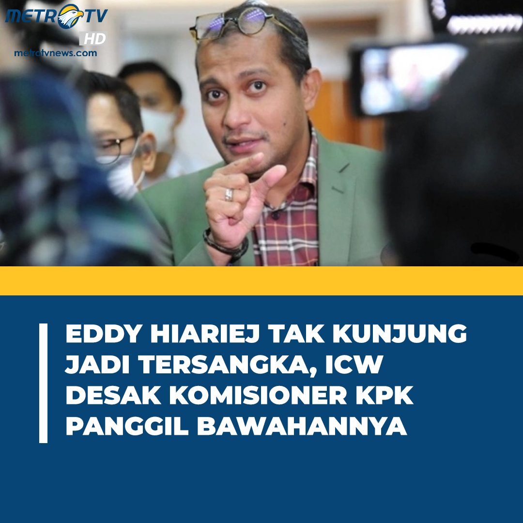 Indonesia Corruption Watch (<a href="/antikorupsi/">Indonesia Corruption Watch</a>) mengaku bingung dengan alasan Komisi Pemberantasan Korupsi (<a href="/KPK_RI/">KPK</a>) yang tak kunjung menetapkan mantan Wamenkumham #EdwardOmarSharifHiariej alias Eddy sebagai tersangka lagi.