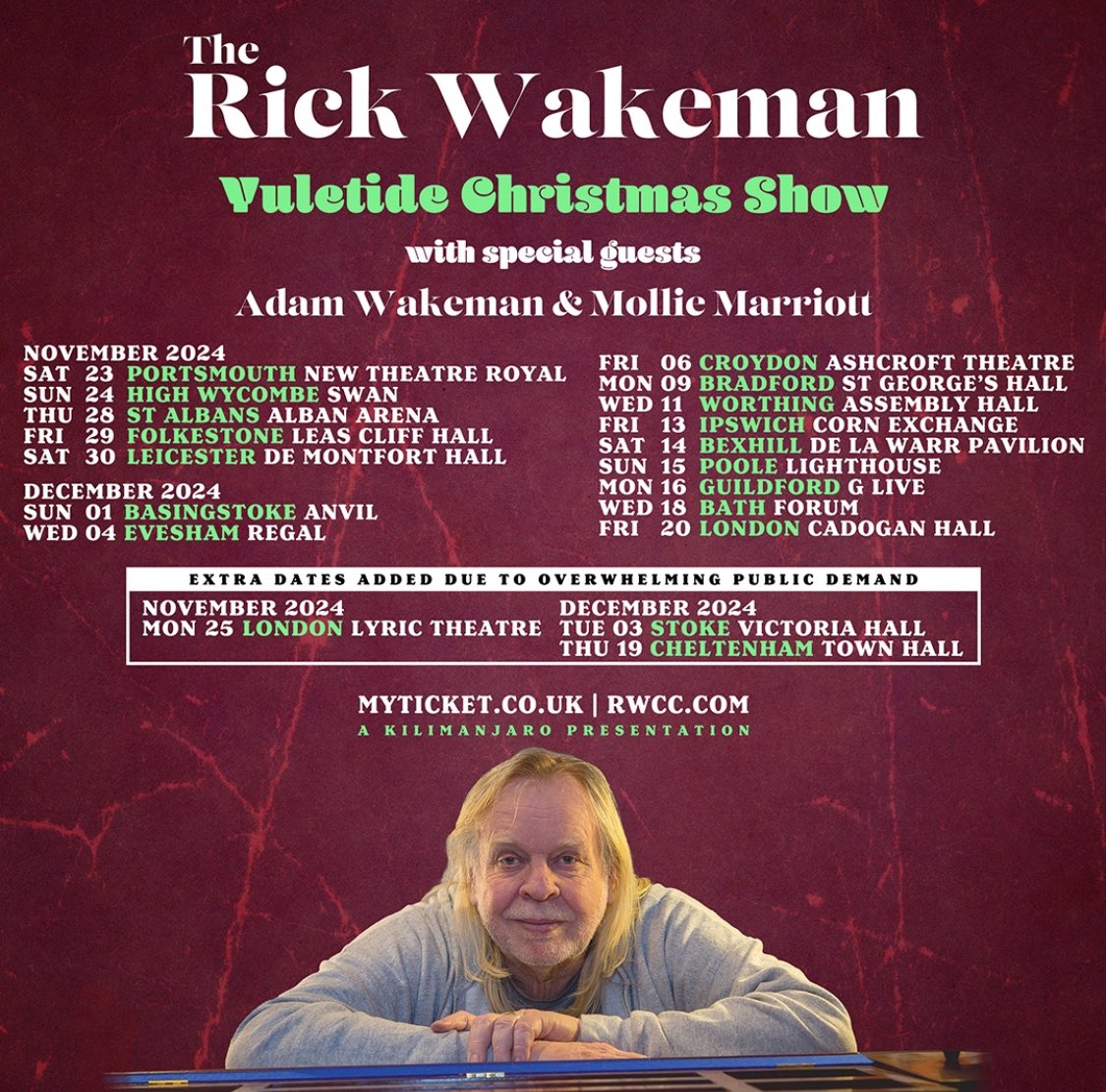 3 more shows added to our UK tour at the end of the year! I’m starting to feel a little Christmassy… <a href="/GrumpyOldRick/">Rick Wakeman CBE</a>