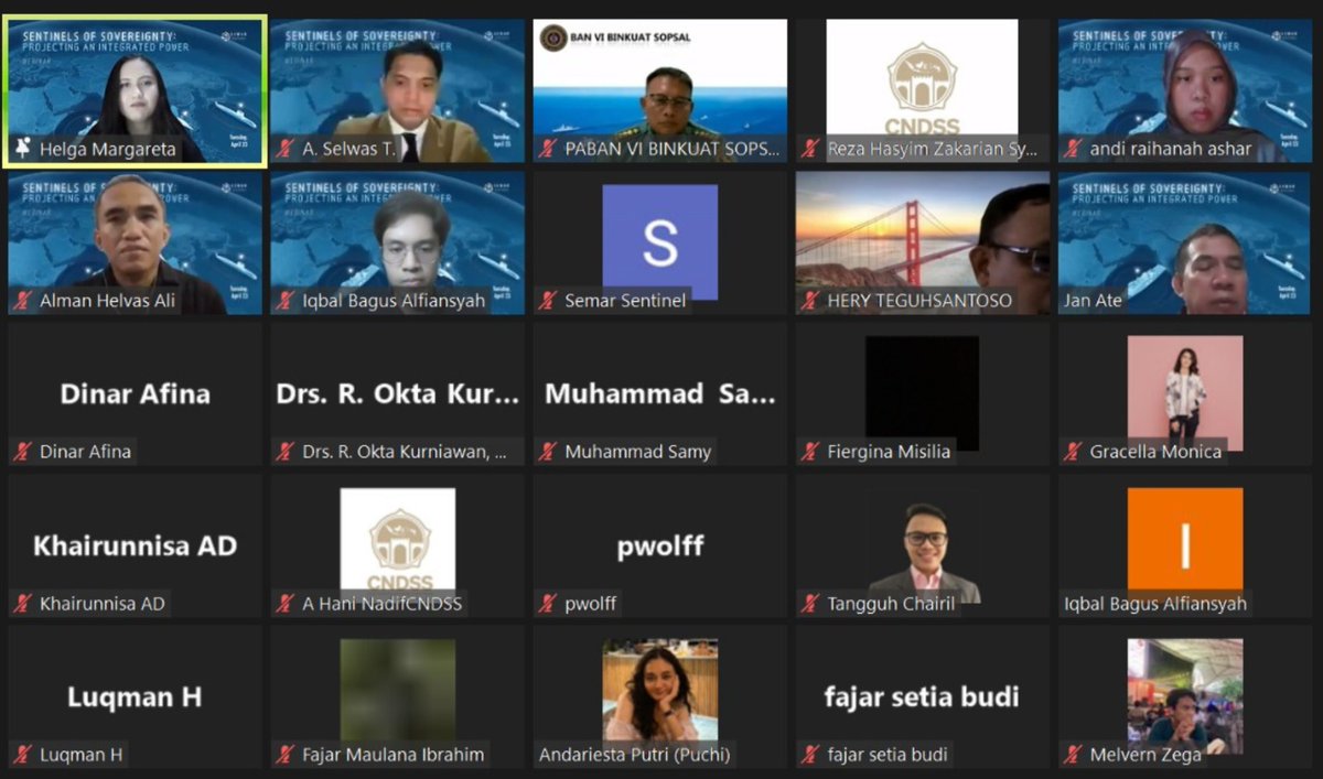 @aandiraihanahh @_TNIAL_ @Kemlu_RI @pinhantanas @AHelvas @DPPPartaiGaruda @Kemhan_RI That wraps up our webinar today! Thank you to our distinguished speakers, for the insights, and to our audience for the enthusiasm! 

#SemarSentinelWebinar