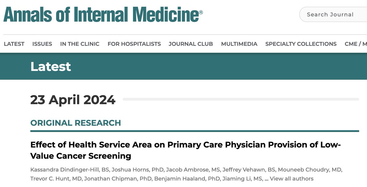 Thrilled to see this ~5 year effort finally in print! Massive congrats to Kassie + the team @OncONeil @hahanson11 @MouneebC @j_j_horns + others who made this project a reality! @UtahUrology @huntsmancancer @AnnalsofIM @AmerUrological LINK --> doi.org/10.7326/M23-14…