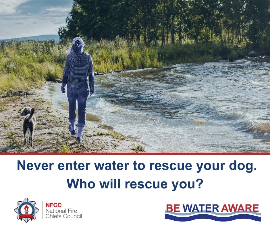 Never enter the water to rescue your dog - who will rescue you? Most dogs manage to scramble out - some owners are not so lucky.

Safety tips: nfcc.org.uk/our-services/c… #BeWaterAware