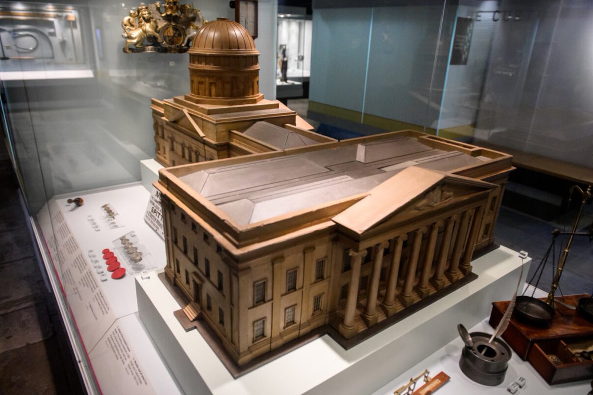 A scale model of Customs House designed by the corporation surveyor John Foster Jnr. and erected between 1828 and 1837. It stood at the historic heart of Liverpool in Canning Place, the site of the city's first enclosed dock.