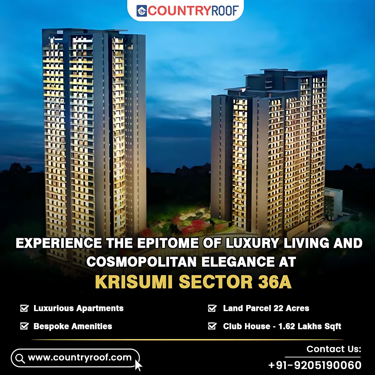 roof_country's tweet photo. Elevate your living experience at Krisumi Sector 36A, where every detail speaks volumes of luxury. 🏠

📲 Connect with us at +91 9355500043 or drop us an email at info@countryroof.com

#luxurylife #luxuryliving #luxuryhomes #gurugramblogger https://t.co/HLv7deqPEs