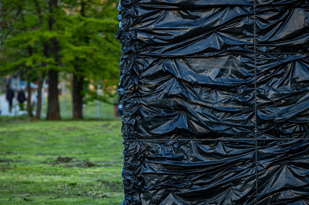 #TheWall of #plastic & harmful behaviors of ours is standing on our way toward a #sustainable future. 

Inaugurated yesterday during #KosovoEarthDays 🌱 #TheWall placed in the University Campus, invites us to unite, reflect & recall our #ClimatePromise and ensure it doesn't tilt.