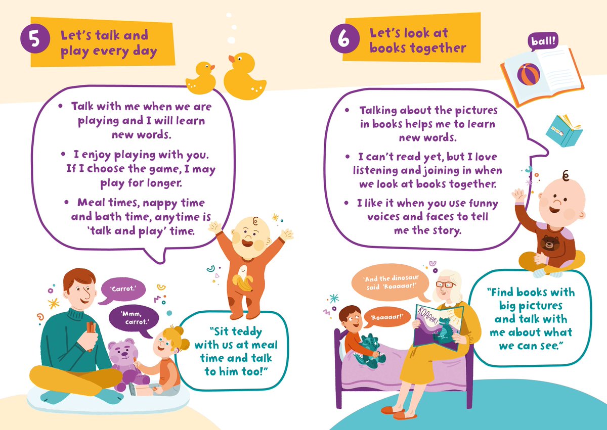Talking with your little one in the early years can help their brain to grow and help them to learn new words. The team at #TalkWithMe have developed ten top tips to support your child with their talking. Click the link to find out more: gov.wales/talk-with-me #Talkwithme