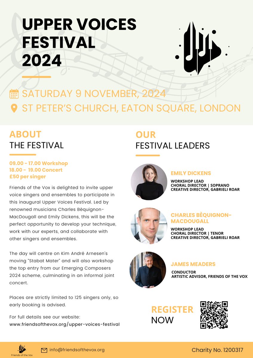 Looking forward to singing at this Upper Voices Festival in November at St Peter's Church, Eaton Square. Participation is open to all upper voice singers! If you're interested in taking part, check out our website or get in touch with me. 

#singing #choralsinging