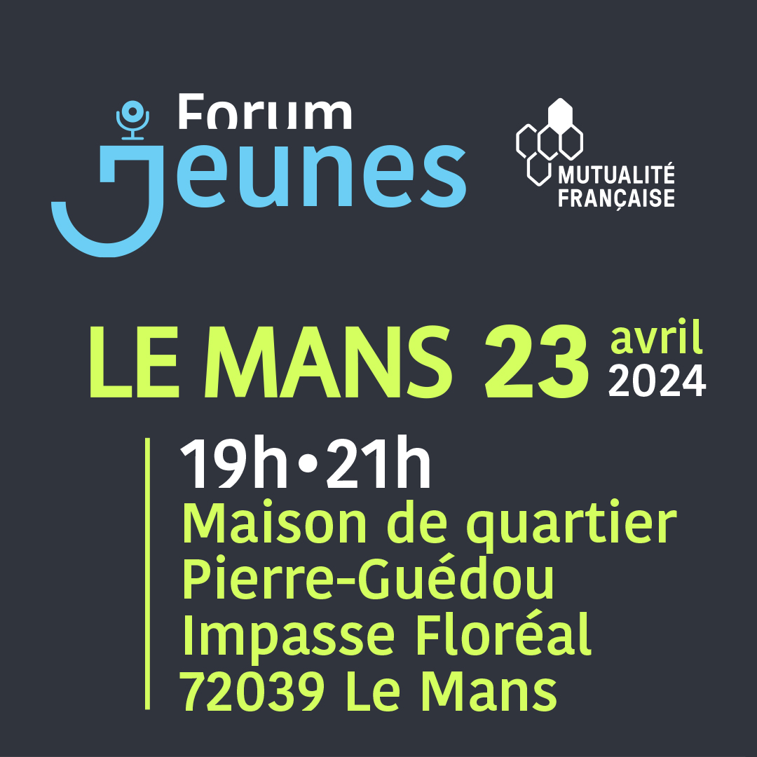 Jour J 📢 On a hâte de vous retrouver ce soir au Mans pour notre 5ème #ForumJeunes !  N’oubliez pas notre rendez-vous aujourd'hui à 19h ⌚ 🎙️Venez prendre la parole lors de ce temps d'échanges entre #jeunes sur la #santé et les #solidarités, soyez nombreux !