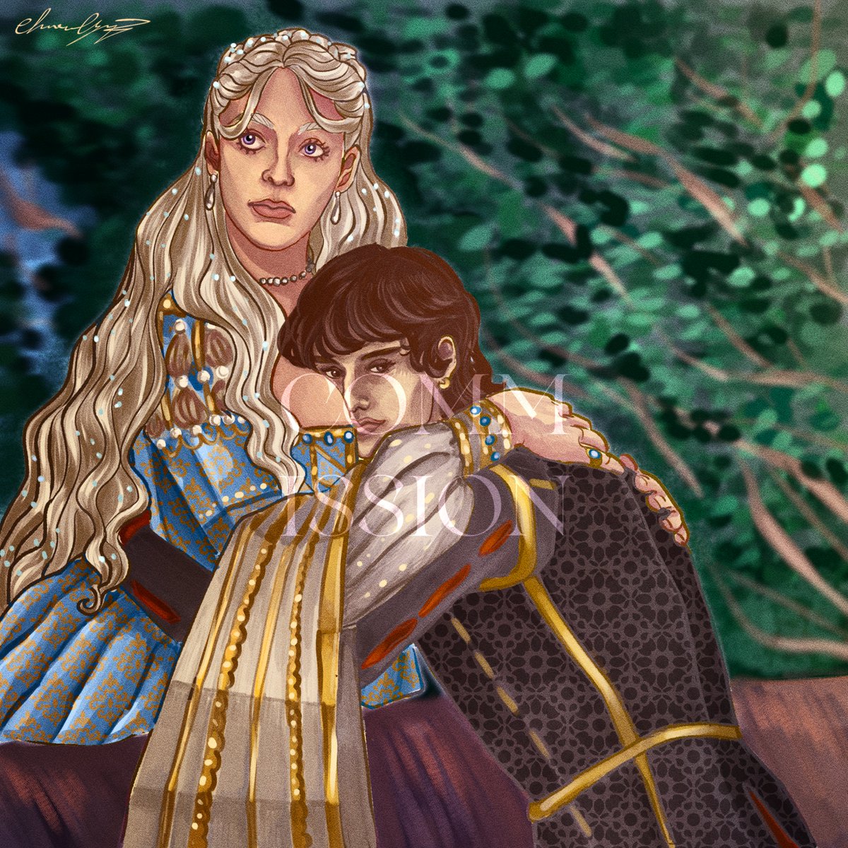 Jace and Helaena commissionated by the sweet @iirenicstark 

#jacevelaryon #jacaerysvelaryon #helaenatargaryen #jacelaena #hotd #couple #housetargaryen #ASOIAF #got #Fanarts #housevelaryon #HouseOfTheDragon #commissionsopen #commissionart #romeoandjuliet