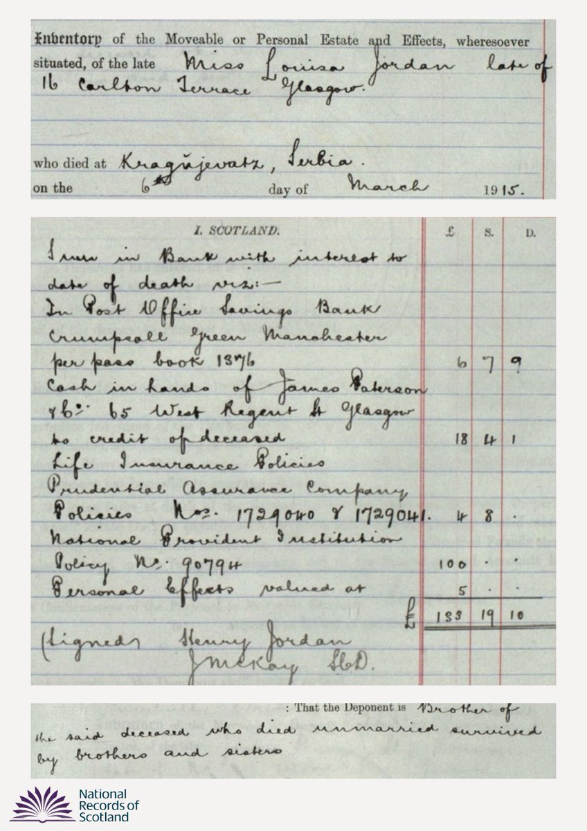 Testament of nurse Louisa Jordan, now known for her work in WWI field hospitals. Jordan succumbed to typhus while working in a ward treating injured soldiers in Kragujevac, Serbia. Find out more in the NRS Hall of Fame 👇 bit.ly/WHMJordan