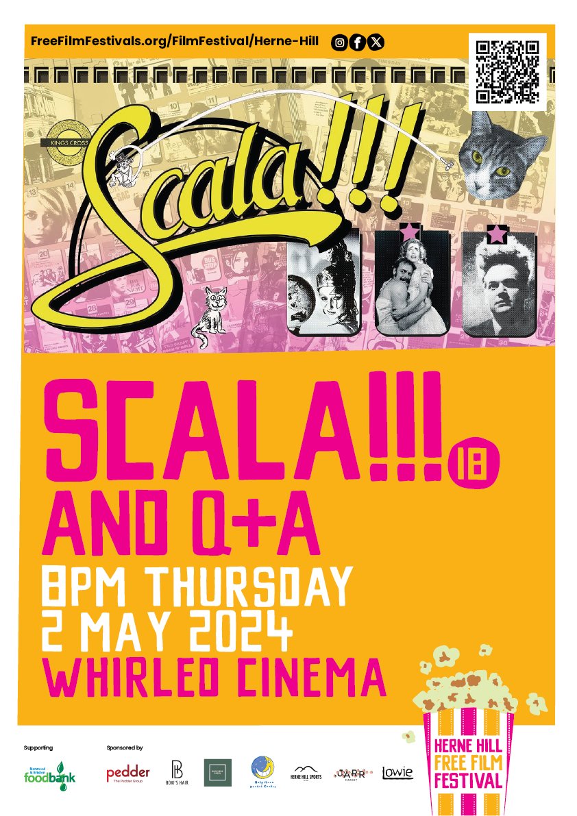 THURS 2 MAY at 8PM. We kick off our FREE film festival with an unforgettable journey into the heart of the underground cinema Scala!!! at our local @WhirledCinema. + Directors @AliCatterall & Jane Giles Q&A session @scalacinema #FreeLondon 🎥 More info 👉 shorturl.at/DFMNS