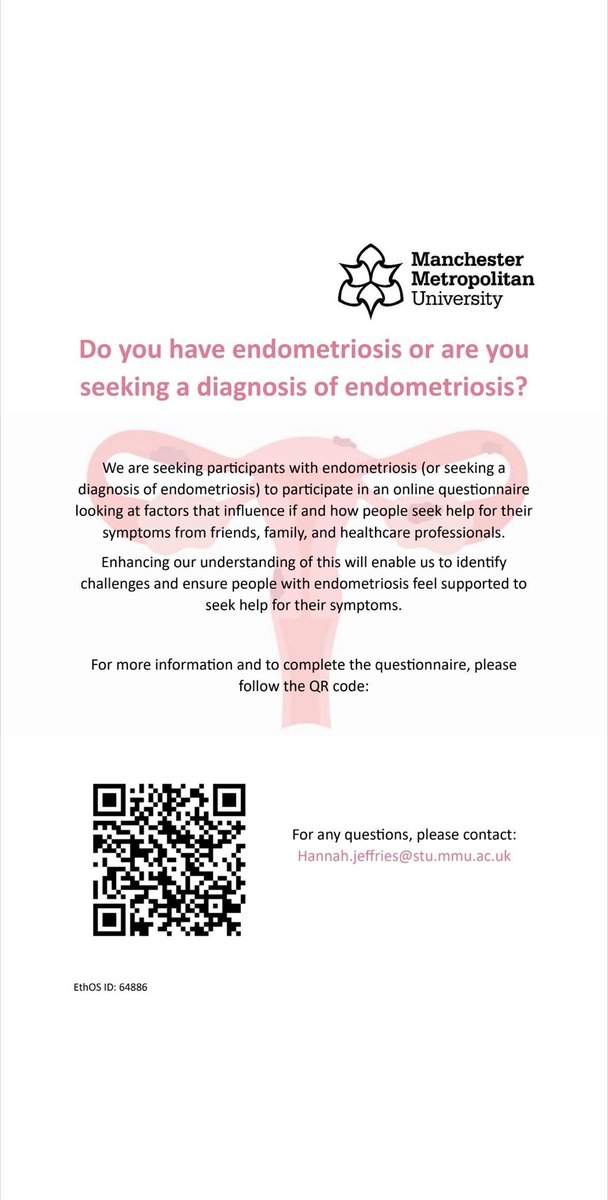 We are still seeking participants for this important research on #endometriosis #pain. If you have endometriosis, or are seeking a diagnosis, please complete our 15 min questionnaire mmu.eu.qualtrics.com/jfe/form/SV_08…
@EndometriosisUK
@FlippinPain
@EFIC_org
@ManMetUni
@StellaBullo