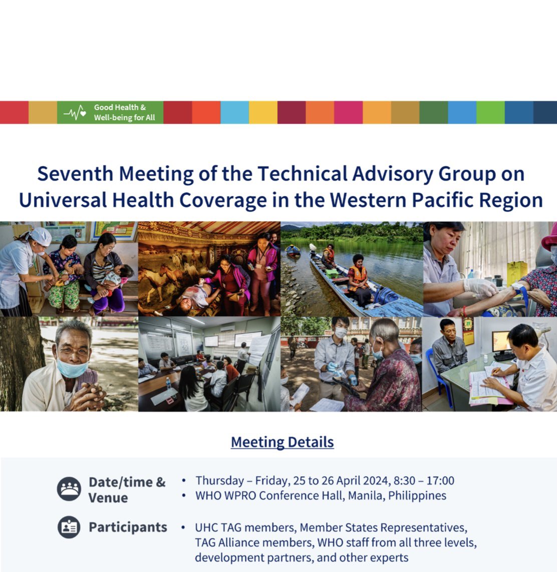 Mabuhay from Manila WHO WPRO! Achieving universal health coverage (UHC) is the overarching target of the Sustainable Development Goal for health (SDG 3). It is also the foundation of the For the Future vision for the WHO Western Pacific Region, and is incorporated in nearly all…