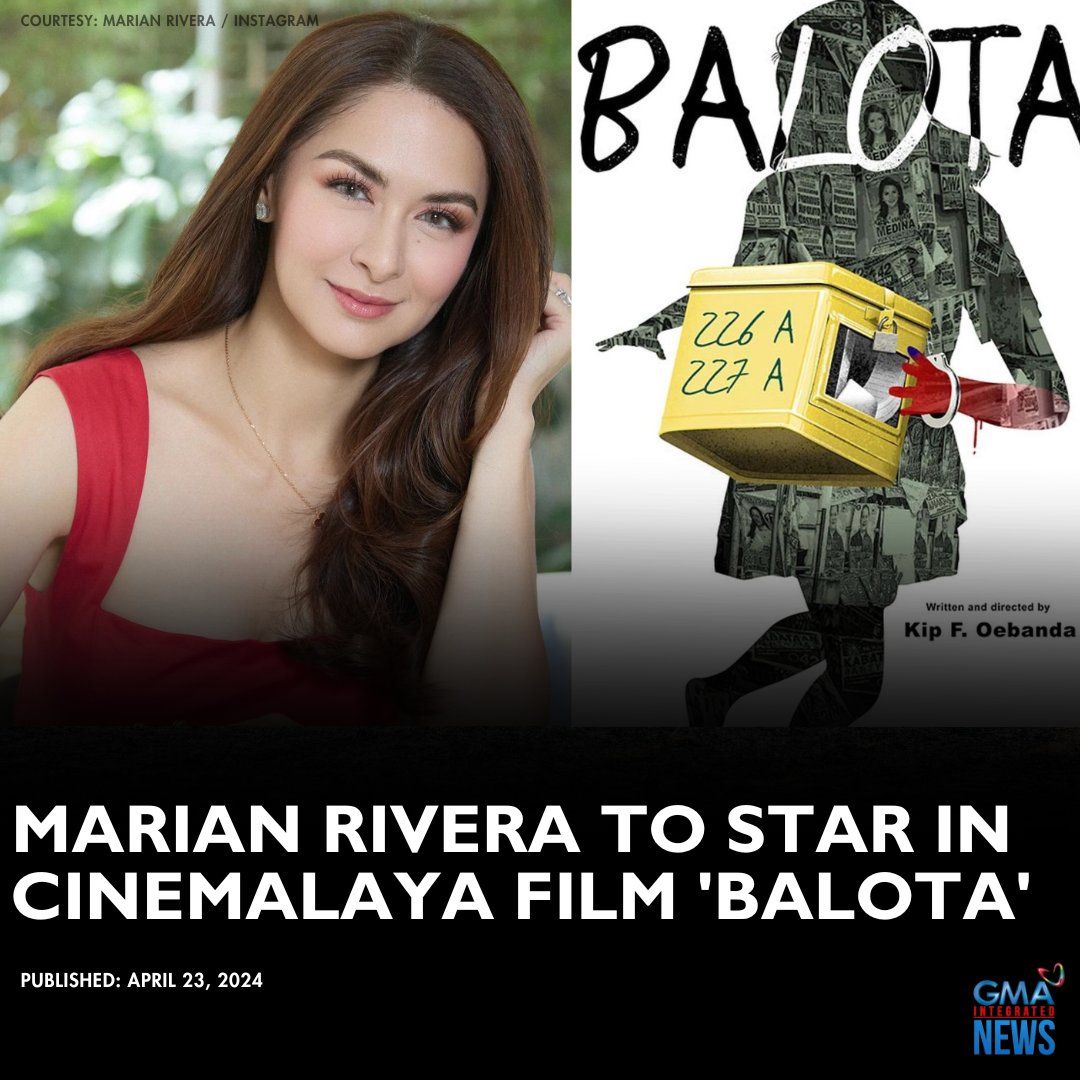 Marian Rivera will star in this year's Cinemalaya entry “Balota,” co-produced by GMA Pictures and GMA Entertainment Group. “Balota” follows the story of a land-grabbing tycoon and a former male sexy actor who is locked in a tight race for the mayoral seat of a small town. The…