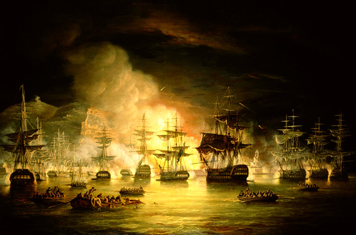 Thomas Luny, Bombardment of Algiers (1820) #EnglishArt