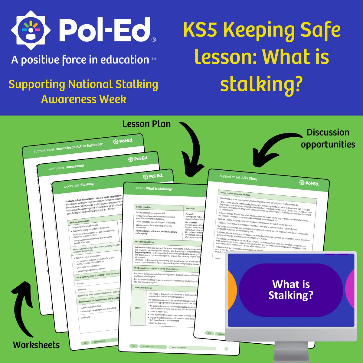 If you want to support National Stalking Awareness Week, you could deliver our KS5 'What is stalking lesson?' to your students. Available to all schools registered at pol-ed.co.uk
#KeepingChildrenSafe
#APositiveForceInEducation
@WestYorksPolice