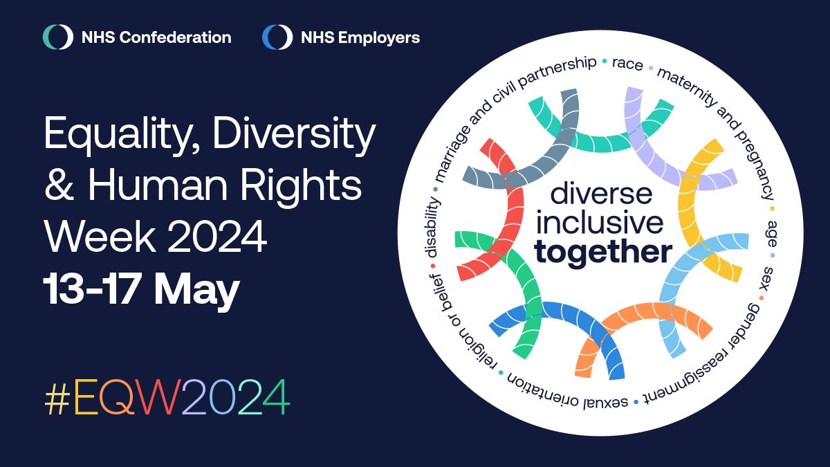 #EQW2024 takes place 13-17 May and is a national campaign for health and care organisations to highlight their work to create a fairer and more inclusive NHS for patients and staff. Each day we will focus on a different theme and share good practice. Find out more 👇