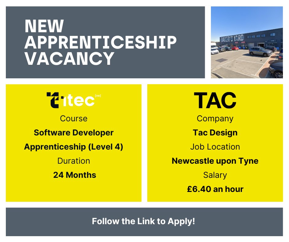 ITECNorthEast's tweet image. Are you ready to jump into the exciting world of software development?

TAC Design a full-service design agency specialising in building brands is currently recruiting.

Click the link for more information! indeedhi.re/3U5NJv7

#DesignAgency #SoftwareDevelopmer #NewcastleJobs