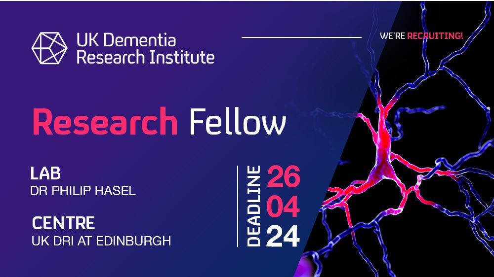 💡Closing soon: The Hasel lab (@HaselPhilip) is seeking a Postdoctoral Research Fellow to explore how astrocytes at the borders of the brain contribute to brain function and dysfunction in disease! For more info & to apply👉buff.ly/49xY2Oj