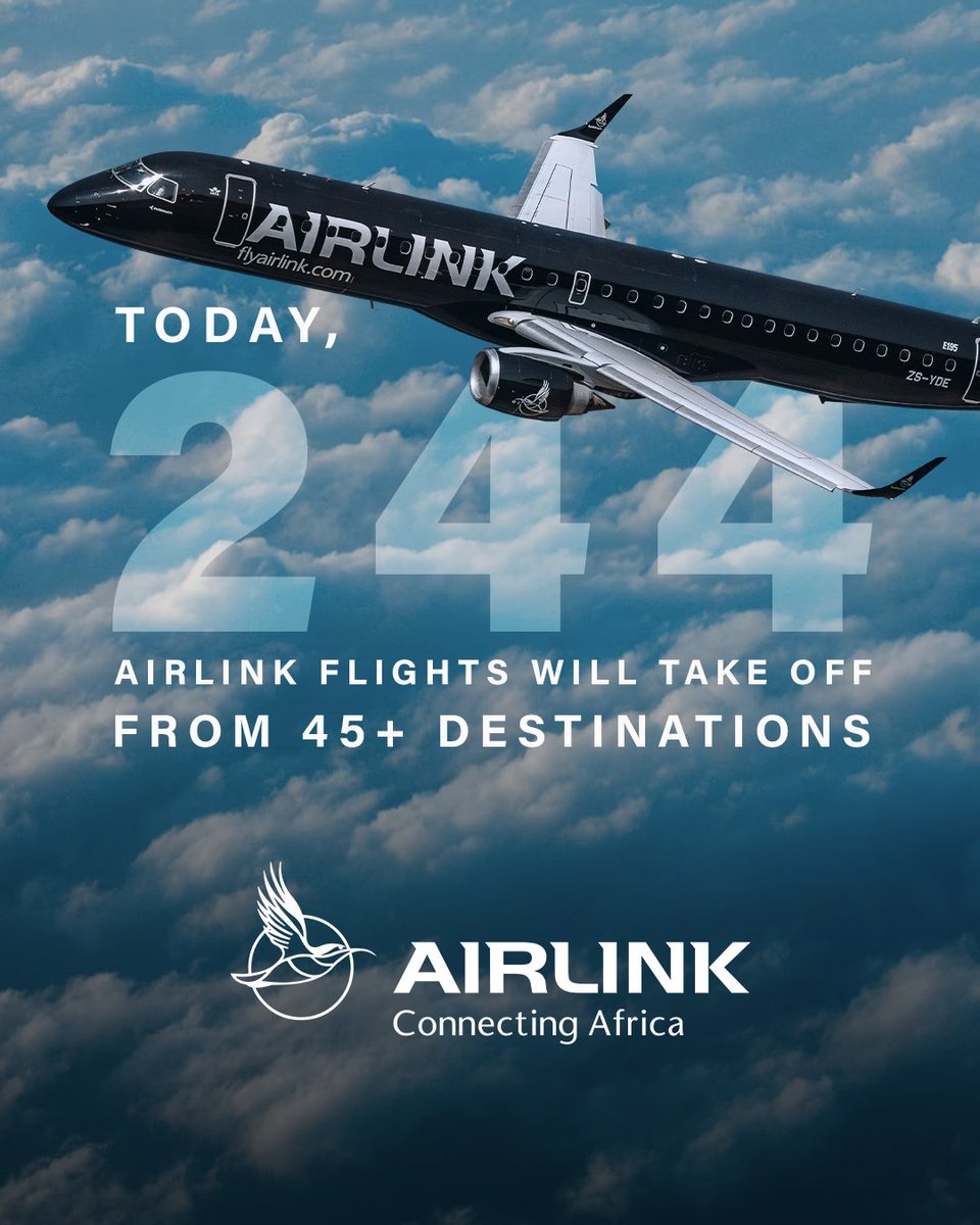 Did you know? Today, over 244 #Airlink flights will take off from 45+ destinations across our network. 🛫✈️ Today's flight tally: soaring! Book now at: bit.ly/3xx8R5I #TakeOffTuesday #FlyAirlink #FlyTheLink #Skybucks