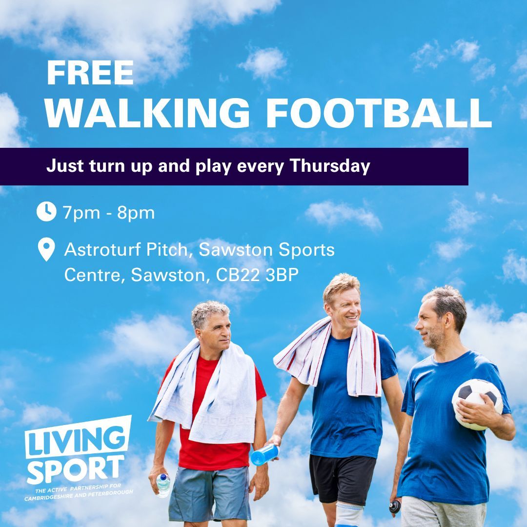 Step up with Living Sport!📢 Our Walking Sports sessions are the perfect blend of fitness and fun, join us: - Walking Football every Thursday in Gamlingay - Walking Football every Thursday in Sawston - Walking Netball every Tuesday in March Don’t miss out on this opportunity!