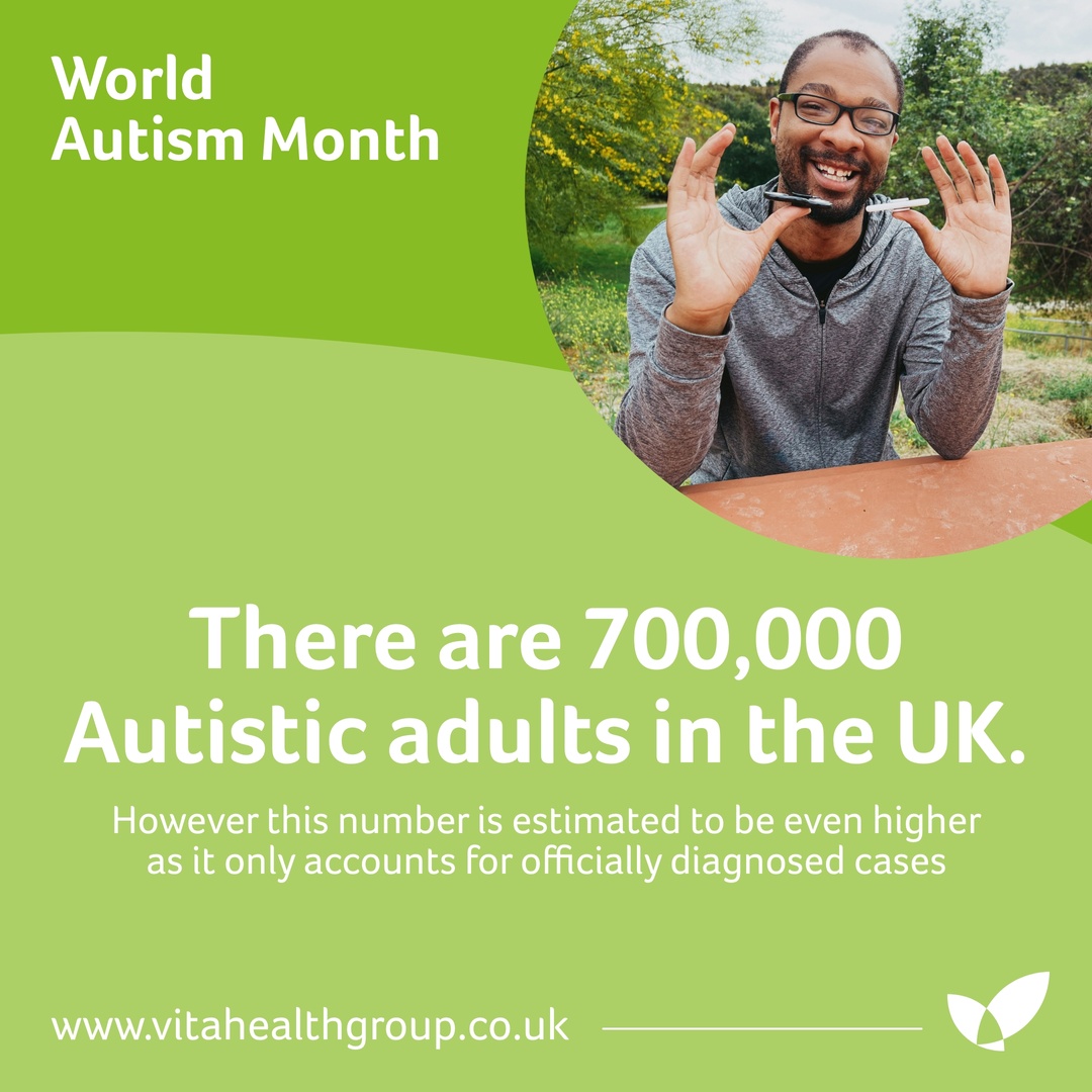 Happy #WorldAutismMonth! Did you know that there are 700,000 Autistic adults in the UK? This number might be even higher considering it only includes officially diagnosed cases. Let's spread awareness and support for those in the Autistic community. 🌟

vitahealthgroup.co.uk/nhs-services/n…