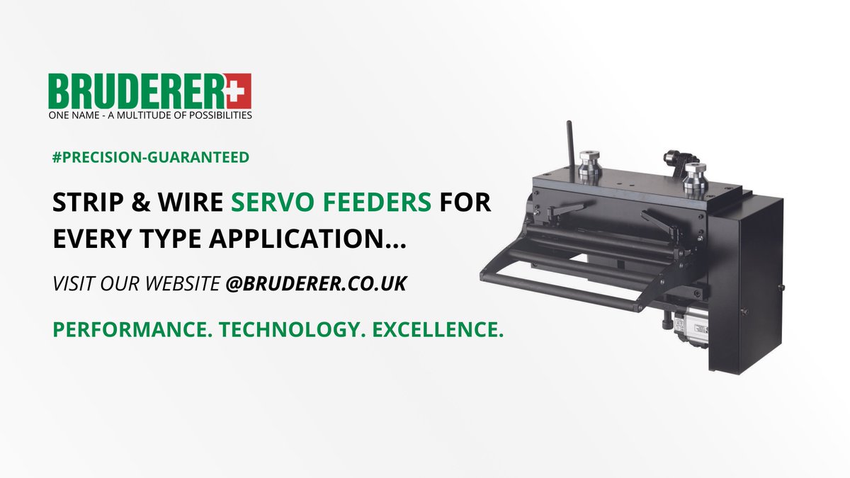 WE HAVE SOLUTIONS FOR EVERY APPLICATION -Thin to thick, narrow to wide, our extensive range of servo feeders ensures we have a solution to suit your requirements! For more info, contact mail@bruderer.com #Bruderer #Ukmanufacturing #Engineering #Ukmfg #Stampingpresses #Servofeed