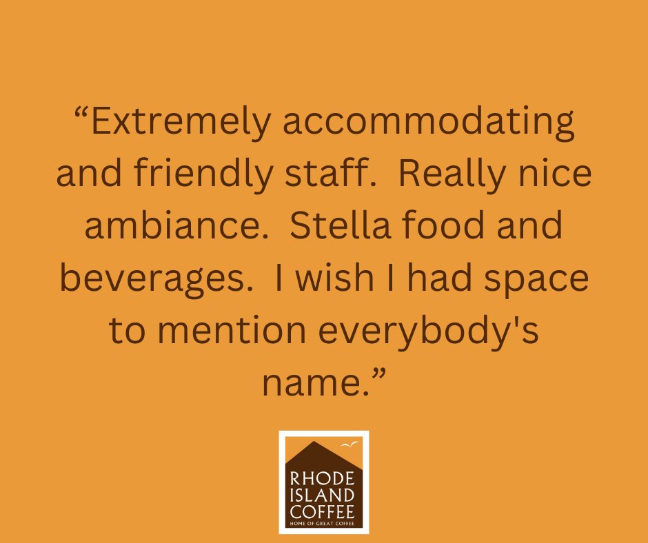 Whether it's adjusting your order, finding the perfect spot to sit, or accommodating dietary needs, we're here to make your visit comfortable and enjoyable. Your satisfaction is our priority. ☕✨

#GoodReviews #RhodeIslandCoffee #HomeOfGreatCoffee