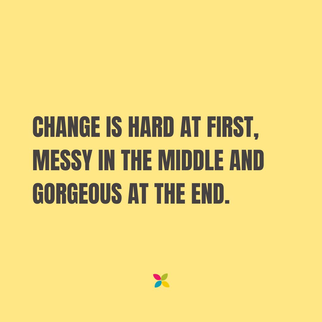 Embracing the journey of change. It's not always easy, but the destination is worth it. ✨ 

#change #growth #motivation #quote #qofd #growthjourney #embracingchange #messybutworthit #beautifulendings #changeisgrowth