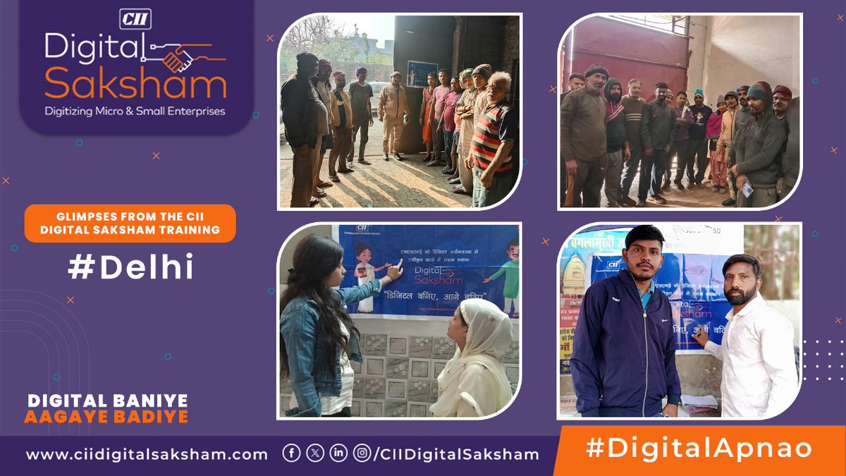 The #CIIDigitalSaksham Trainings are empowering the Micro, Small & Medium Enterprises (MSMEs) with the digital know-how to unlock their full potential thereby helping them contribute to the country’s success story. Bringing to you glimpses from the training in Delhi.