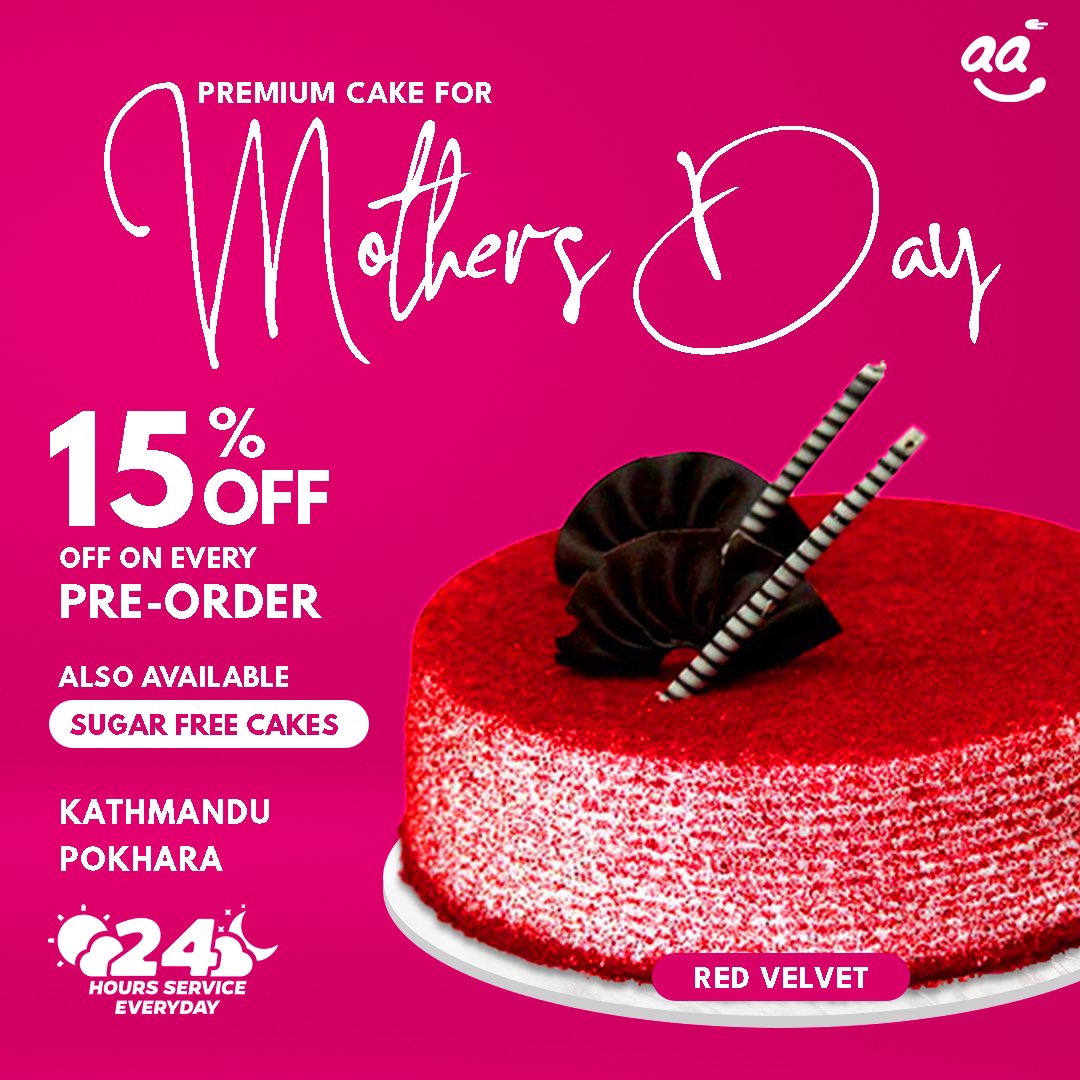 khaanpin's tweet image. Surprise Mom with a heartfelt treat this Mother's Day! Get 15% off on our Mother's Day exclusive Red-Velvet, and Butter Scotch cakes.
Pre-orders open now.
📞 015970770/9801225225
🖥️ khaanpin.com
#mothersday #khaanpin #cakedelivery